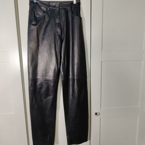 Genuine Leather Slacks/ Vintage